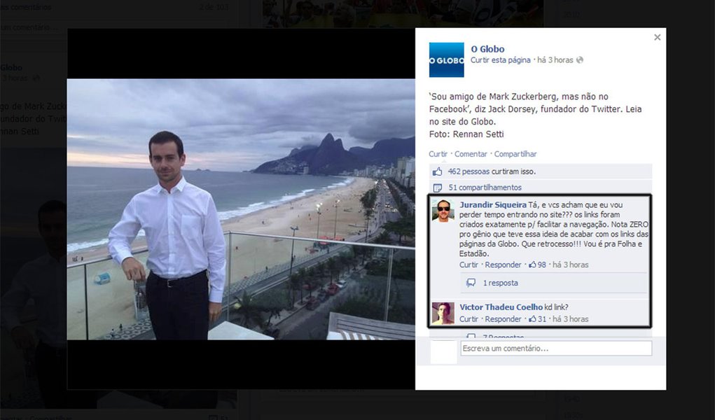 Globo comete suicídio no Facebook