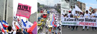 Centenas de milhares marcham pela paz em Bogotá