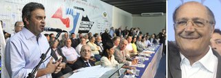 Apoiado por Alckmin, Aécio volta a atacar governo
