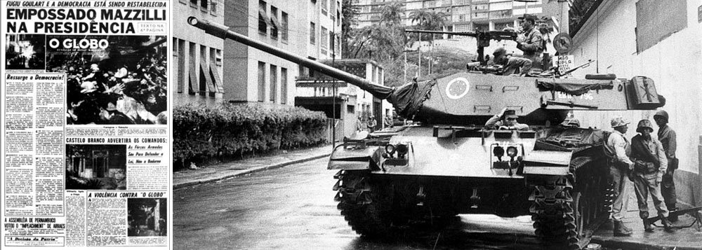 Um dia depois, O Globo celebra o golpe de 64 Um dia depois, O Globo celebra o golpe de 64