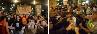 Protesto pelo SUS tem confronto no Sírio-Libanês
