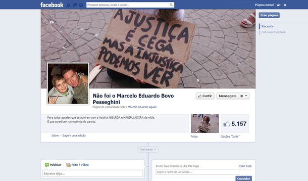 Página defende menino acusado de matar os pais