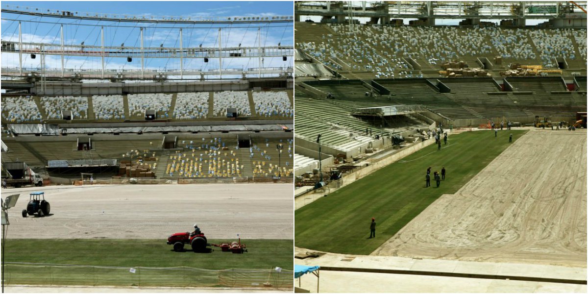 Maracanã começa a ganhar novo gramado