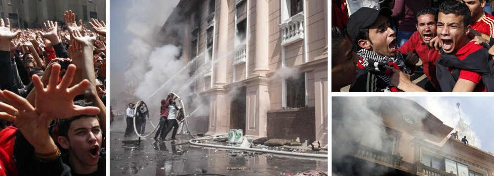 Torcedores queimam federação de futebol do Egito