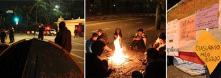 Manifestantes seguem acampados no Palácio dos Bandeirantes