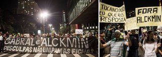 Manifestantes em SP: "vem pra rua contra o Geraldo"