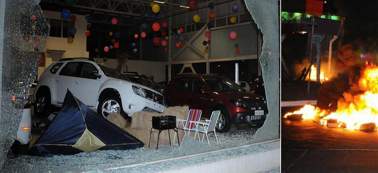Protesto na Capital acaba em vandalismo e arruaça