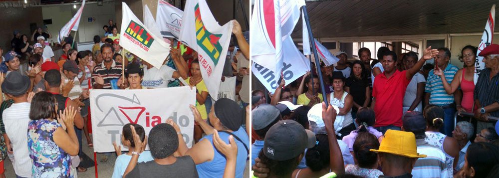 Famílias ocupam prédio do INSS