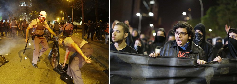 Manifestantes depredam na Rebouças e enfrentam PM