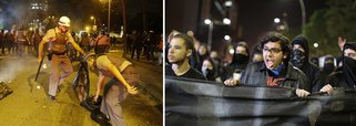 Manifestantes depredam na Rebouças e enfrentam PM