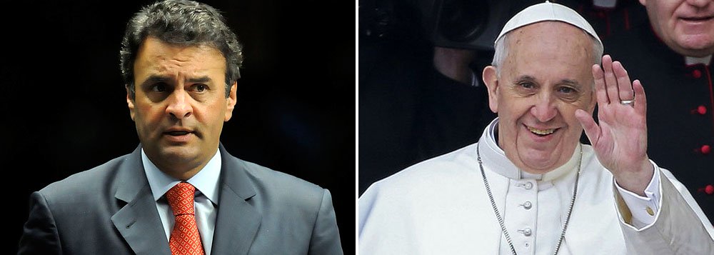 Aécio sugere Papa como exemplo na política