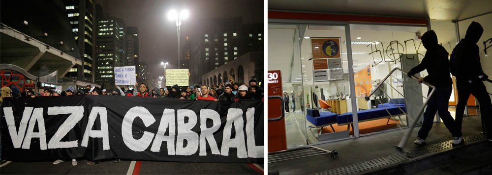 Ô loco, mano: "Fora Cabral" nas ruas de São Paulo