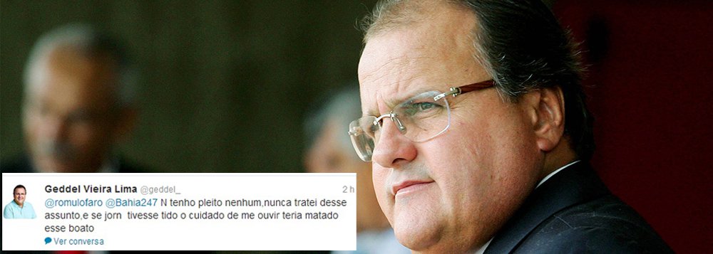 Geddel nega articulação no Turismo: "É boato"