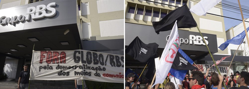 Escracho em frente à sede da RBS