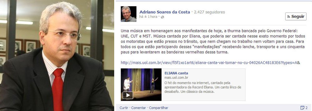 Secretário agride manifestantes no Facebook