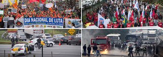 Dia de Luta começa com bloqueios em rodovias