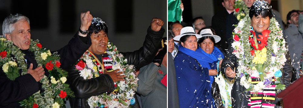 Morales é recebido por multidão na Bolívia