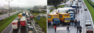 Caminhoneiros param rodovias em sete Estados