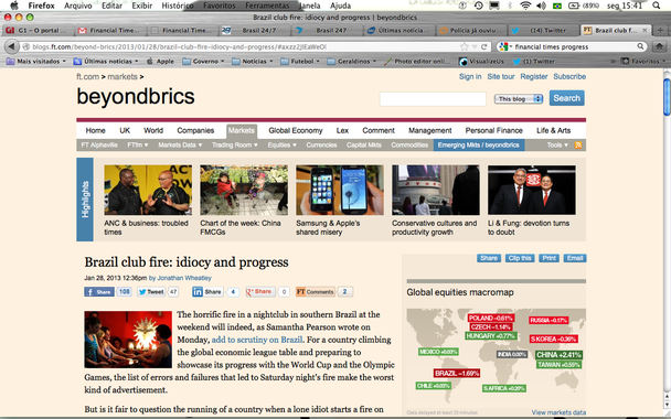 Financial Times sobre Santa Maria: "Idiotia e Progresso"