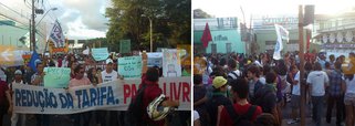 Protesto reúne estudantes e policiais