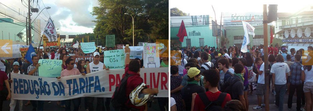 Protesto reúne estudantes e policiais