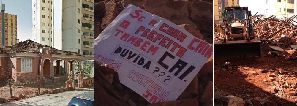 Prefeitura ignora apelos e demole casa histórica