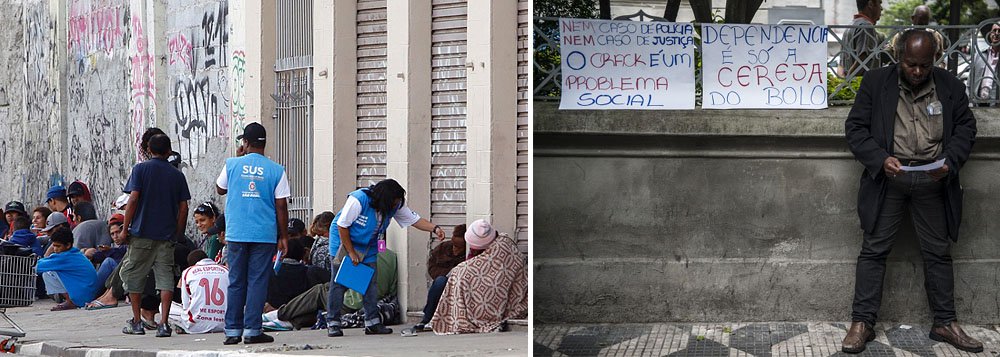 Abordagem na Cracolândia busca convencer usuário