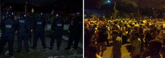 Manifestantes tentam invadir prefeitura