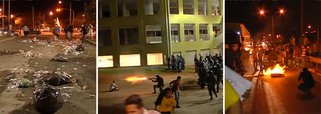 Manifestantes enfrentam polícia e atacam imprensa