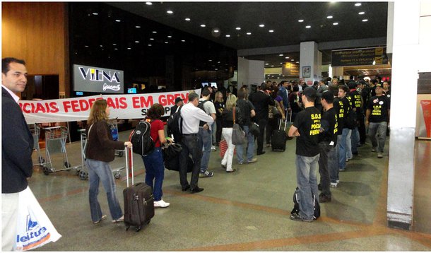 Greve da PF pode levar caos aos aeroportos