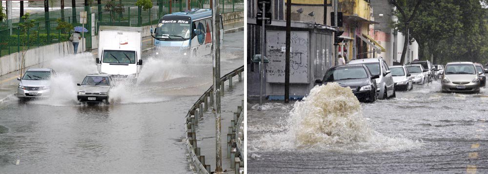 Chuva curta provoca 15 alagamentos em SP