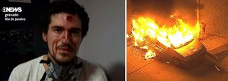 Bala na testa de repórter da Globo; carro do SBT incendiado, JN antecipado