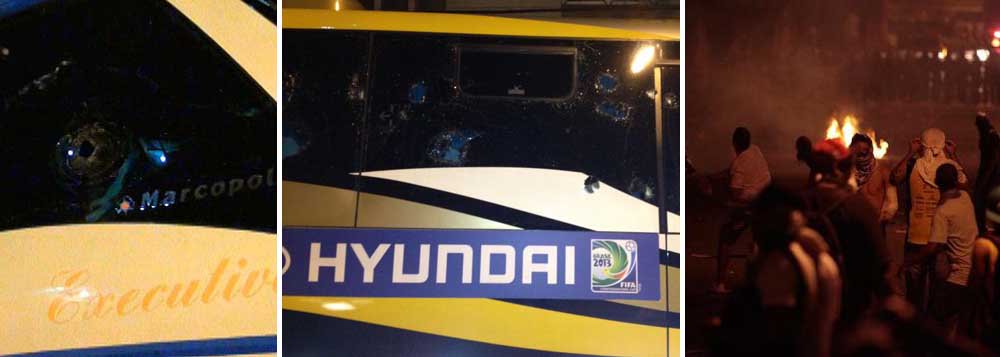 Baianos apedrejam ônibus da Seleção e cercam hotel