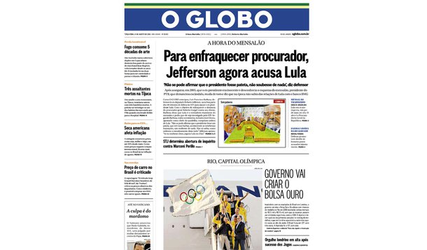 Jefferson também deu nó no jornal O Globo