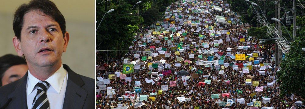 Manifestantes fazem reunião com Cid Gomes
