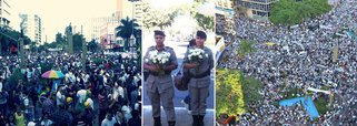 Milhares protestam em paz pelas ruas de Goiânia
