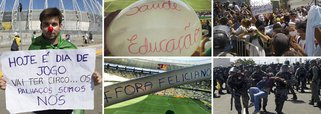 Torcida protesta dentro da Arena Castelão