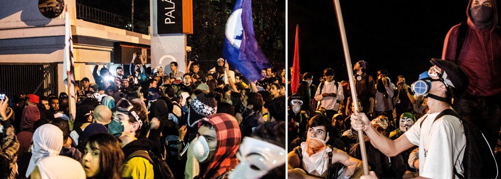 Grupo bloqueia avenida diante do Palácio dos Bandeirantes