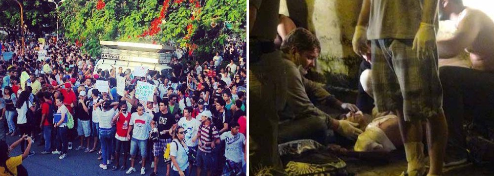 Estudante é ferido durante protesto em Maceió