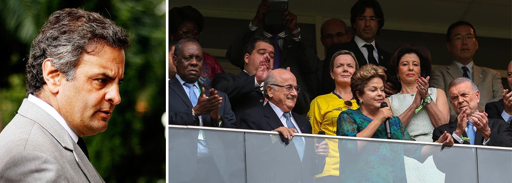 Aécio ironiza vaias a Dilma no Mané Garrincha