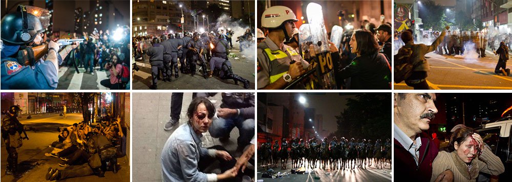 PM barbariza na repressão ao protesto em SP