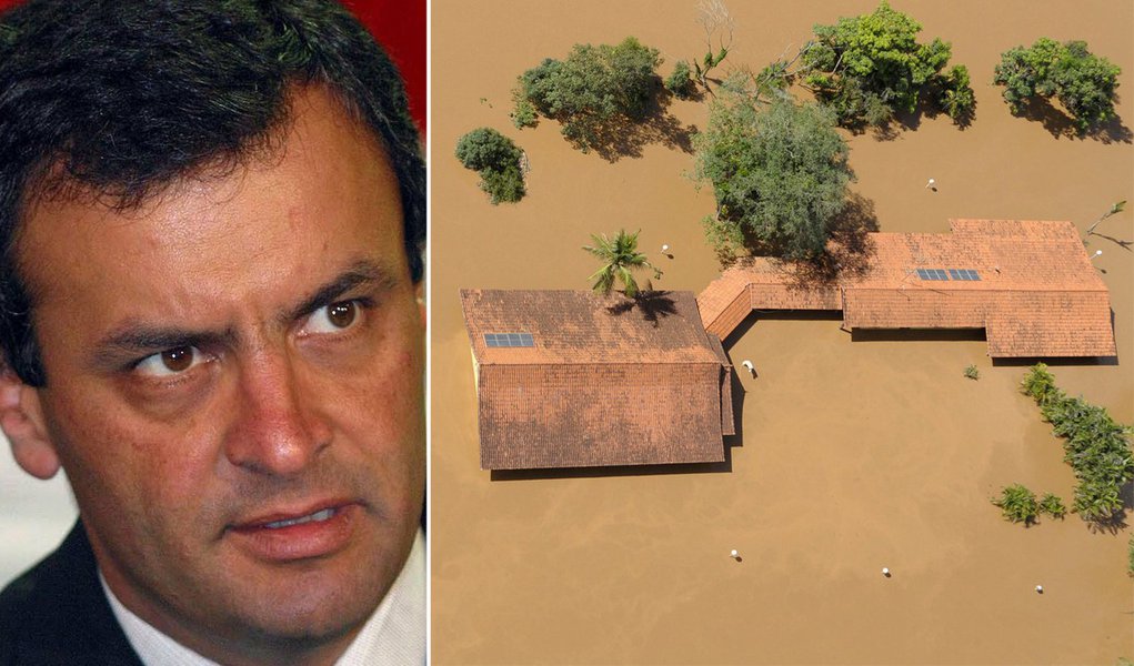 Com Minas debaixo d'água, Aécio ataca Bezerra