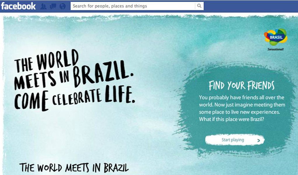 Embratur utiliza Facebook para divulgar nova campanha