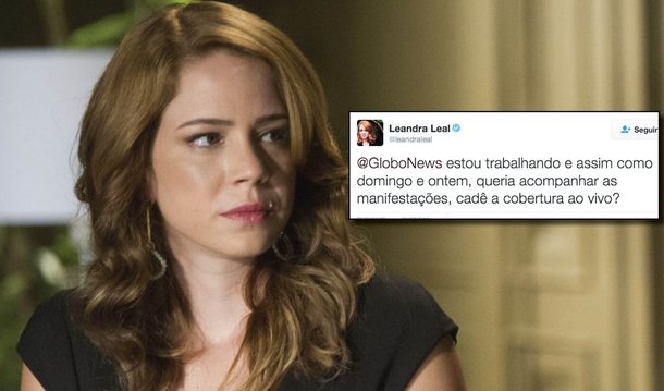 Global, Leandra Leal questiona Globo: cadê a cobertura?