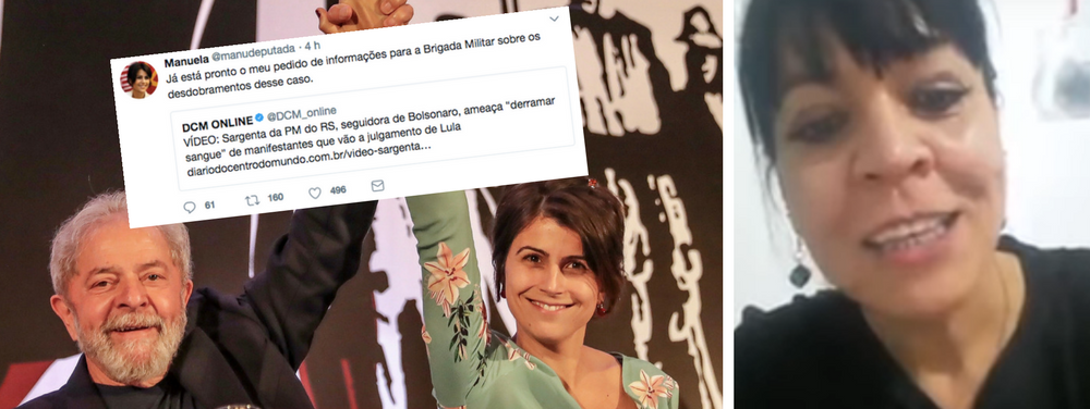 Manuela vai pedir explicações sobre policial que ameaçou manifestantes
