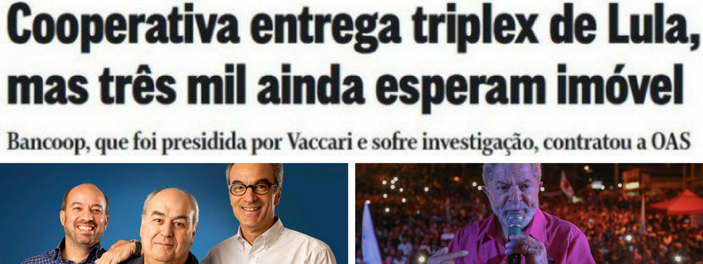 Globo, que escrevia “triplex de Lula”, agora fala em “triplex reservado a Lula”
