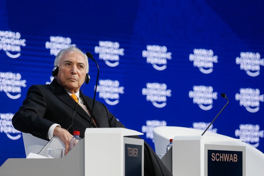 Em Davos, Temer fala para um auditório às moscas