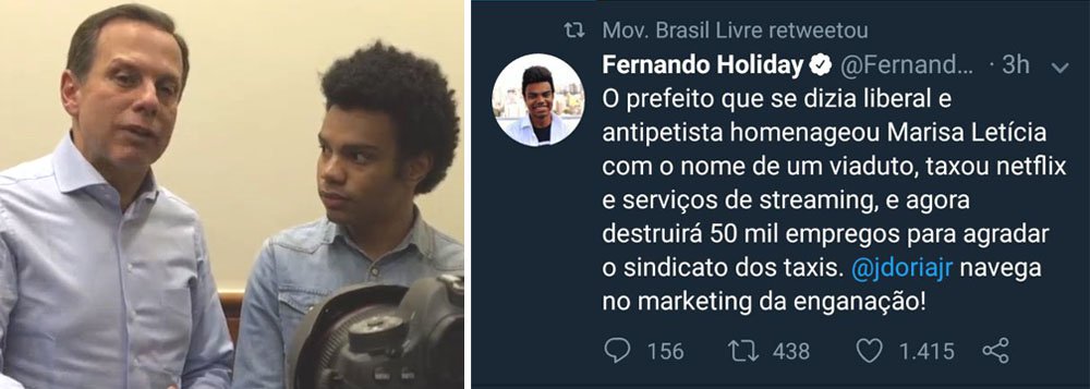 Acaba a paz entre Doria e o MBL