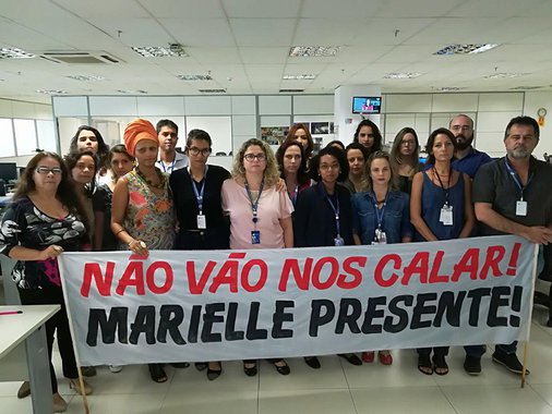 Jornalistas da EBC protestam contra restrição de cobertura do caso Marielle