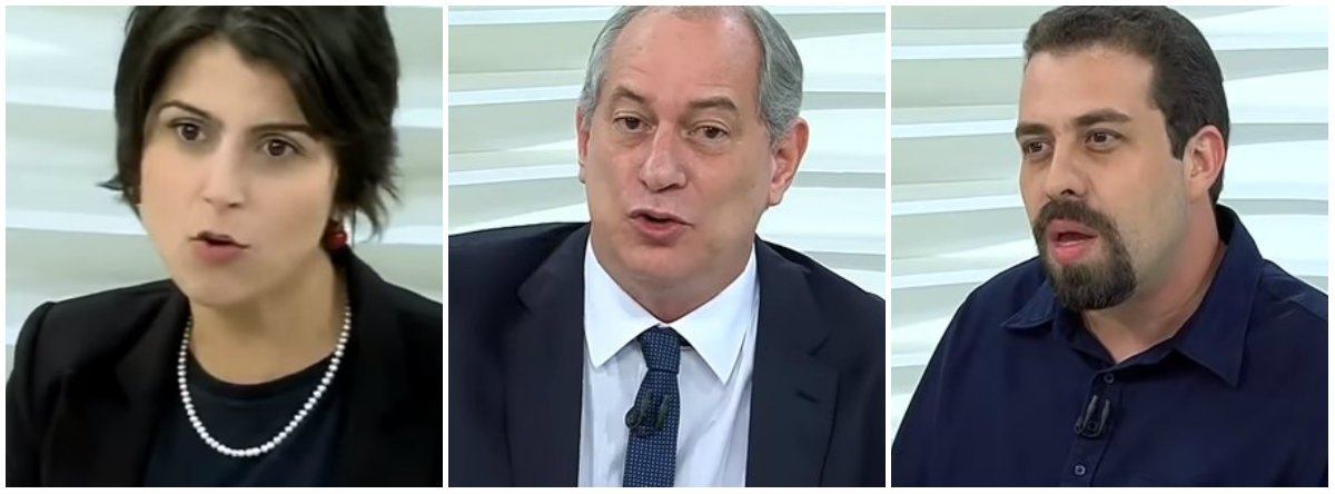A diferença de tratamento entre Manuela, Ciro e Boulos reflete machismo e preconceito ideológico